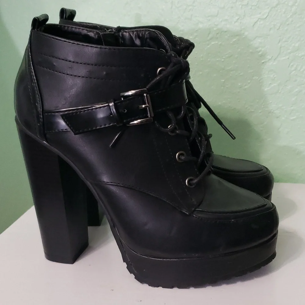 LEILA STONE black high shoes - Picture 13 of 15